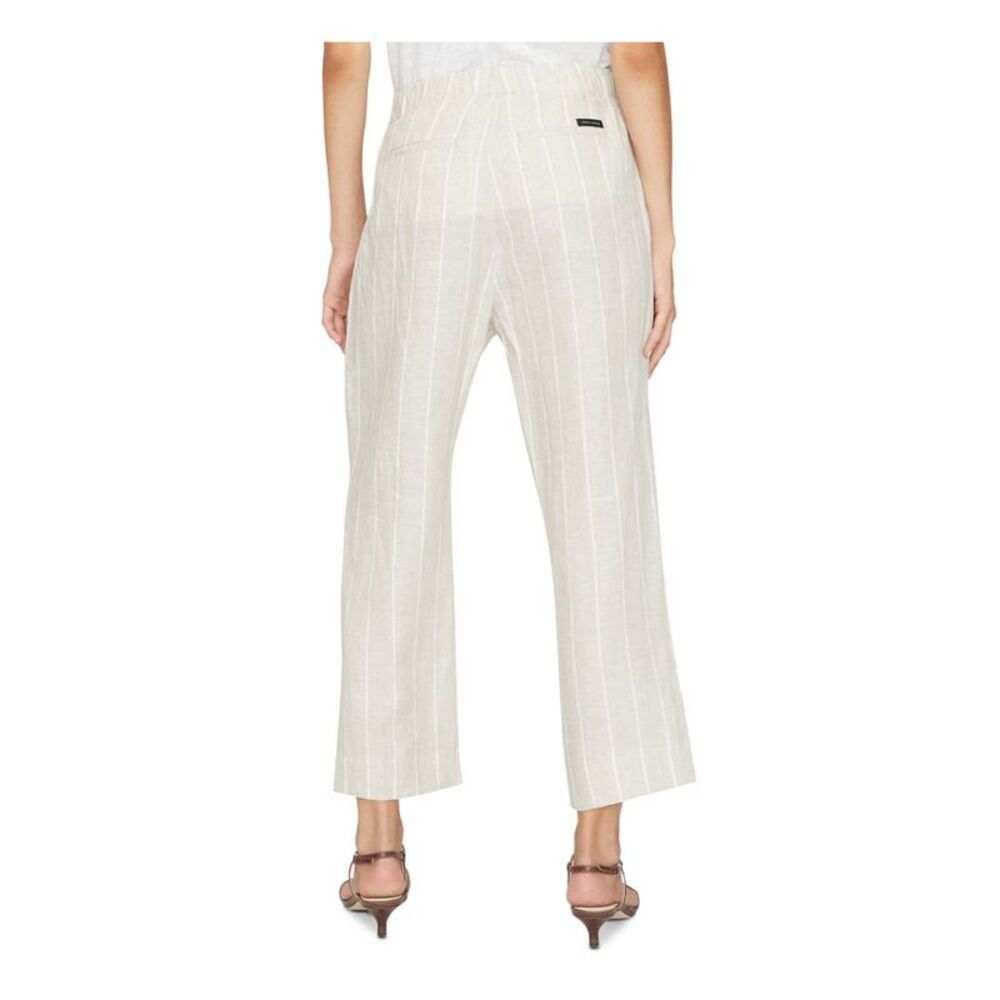 SANCTUARY Womens Beige Zippered Belted Striped Wide Leg Pants Size: 24 - Picture 2 of 4